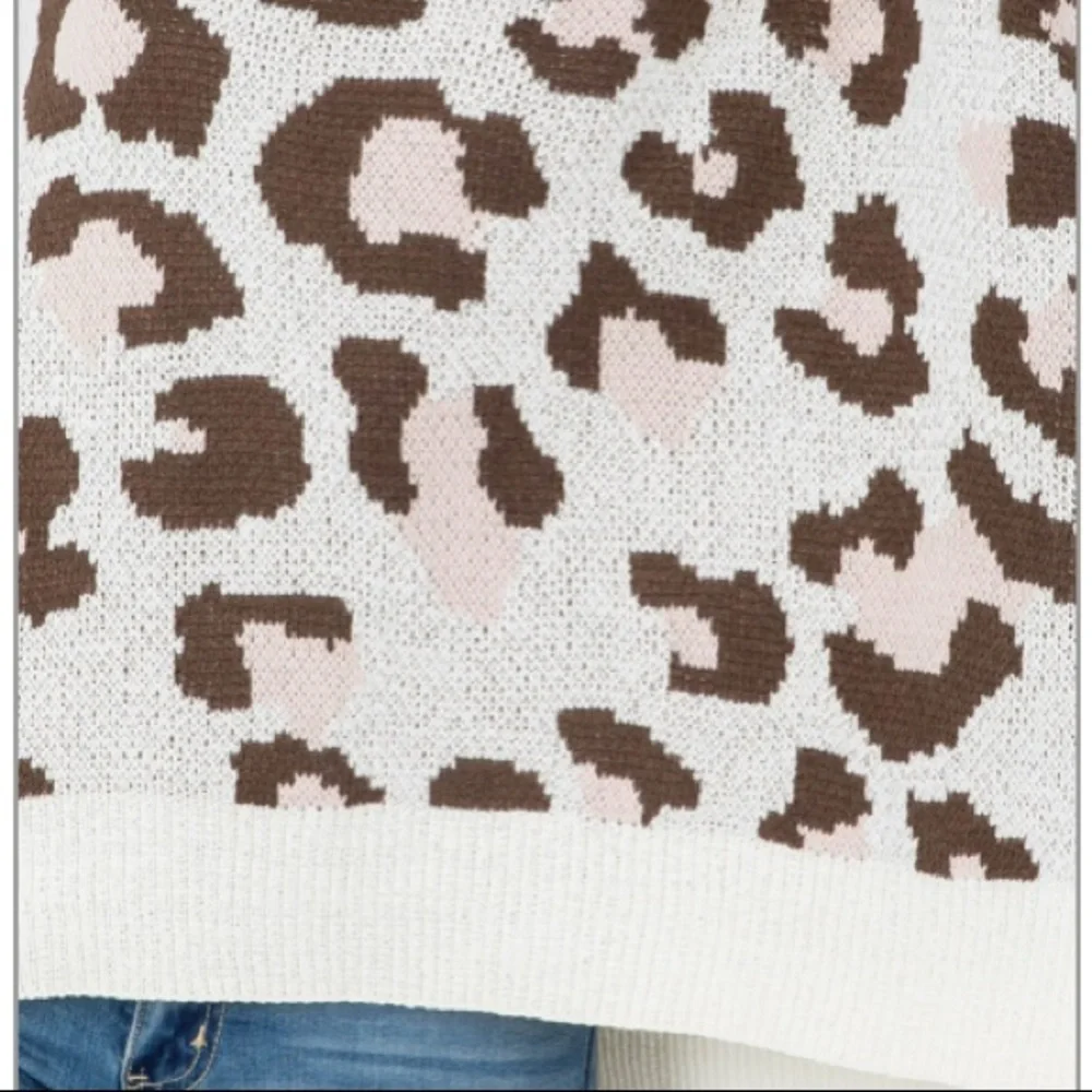 Animal Print Dolman Sleeves Oversized Fit Sweater - Picture 13 of 13